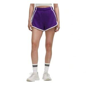 NWT Lululemon Scuba MR Oversized Short College Purple Light Ivory Size M